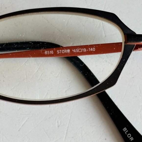 Bevel Eyewear 8516 Storm Titanium Frames – Black/Rust Orange – Handmade in Japan - Picture 5 of 5